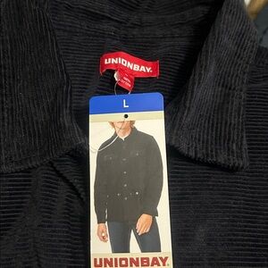 Unionbay Corduroy Button Up Shirt Jacket size L black NWT